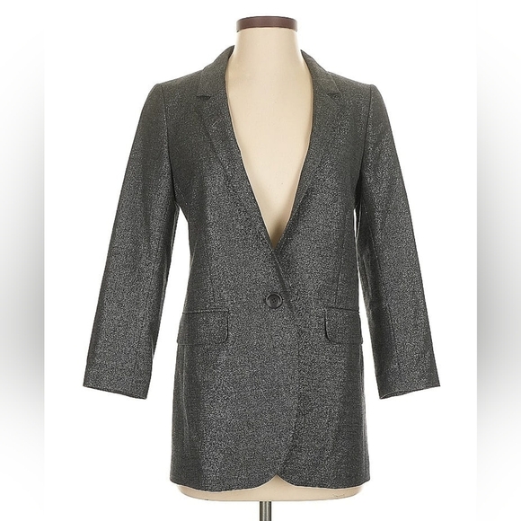 Theory Metallic Gray Blazer – Size 2 (EUC) - Picture 2 of 7